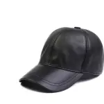 Black Leather Baseball Cap | Adjustable Unisex Hat | Jaipurio Christmas Gift