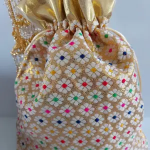 Wedding Ceremony Potli Bags: Traditional Dry Fruit & Haldi Pouches | Maiyan-Miyan Essential Bags | Indian Wedding Accessories | Lohri Celebration Bags