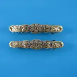 French Barrette Set of Two 50mm | Floral Design Hair Clips | Small Barrettes for Thin Hair | Women's Hair Accessories | Premium Hair Pins