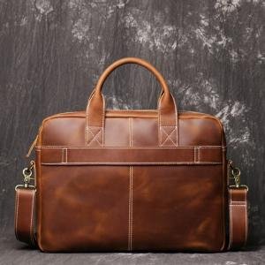 Personalized 16" Leather Briefcase | Full Grain Leather Messenger Bag | Laptop Crossbody Bag | Best Gift Idea | Jaipurio Artisanal Leather Collection