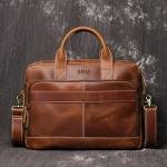 Personalized 16" Leather Briefcase | Full Grain Leather Messenger Bag | Laptop Crossbody Bag | Best Gift Idea | Jaipurio Artisanal Leather Collection