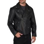 Men's Premium Real Leather Biker Jacket: Ace Black Casual Outerwear | 100% Genuine Leather Motorcycle Coat | Quality Crafted Style