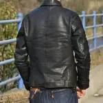 Men's 80s Style Motorcycle Leather Jacket: Genuine Distressed Black Biker Coat | Vintage Fashion Leather Jacket | Perfect Gift for Him