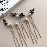 Blue Pearl Wedding Hair Pins | Something Blue Bridal Hair Accessories | Navy Bridesmaid Hair Pieces | Traditional Wedding Hair Jewelry