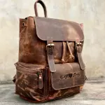 Personalized Vintage Leather Backpack | Brown Leather Laptop Rucksack | Men's Hipster Backpack | Christmas Gift for Him | Jaipurio Artisanal Collection