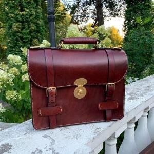 Business Premium Briefcase | Luxury Leather Bag with Brass Fittings | High-Quality Office Satchel Handbag | Elegant Classic Design for Businessmen | Jaipurio