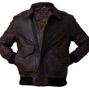 Men's Brown Cowhide Leather Bomber Jacket: Military Style Aviation Coat | Real Leather Flight Jacket | Classic Bomber Design | Perfect Gift