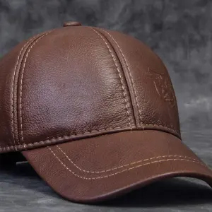 Full Grain Leather Baseball Cap | Casual Street Style | Jaipurio Groomsmen Gift