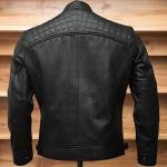 Men's Black Quilted Leather Biker Jacket: Real Leather Diamond Stitched Coat | Premium Motorcycle Style | Perfect Christmas Gift | Luxury Design