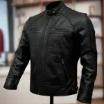 Men's Black Quilted Leather Biker Jacket: Real Leather Diamond Stitched Coat | Premium Motorcycle Style | Perfect Christmas Gift | Luxury Design