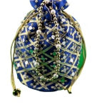 Mirror Work Ethnic Potli Bag: Traditional Indian Wedding Purse | Handcrafted Bridal Handbag | Party & Gifting Bag | Women's Jewelry Potli