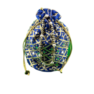 Mirror Work Ethnic Potli Bag: Traditional Indian Wedding Purse | Handcrafted Bridal Handbag | Party & Gifting Bag | Women's Jewelry Potli