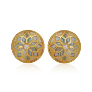 Title: Plique-À-Jour Cufflink | Translucent Enamel | Artisan Crafted | Jaipurio