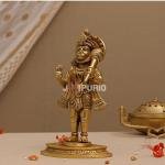 9 Inch Brass Hanuman Idol - Pure Brass Sculpture, Symbol of Strength