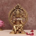 7.6 Inch Brass Hanuman Idol - Pure Brass Sculpture, Embodiment of Strength & Devotion