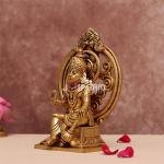 7.6 Inch Brass Hanuman Idol - Pure Brass Sculpture, Embodiment of Strength & Devotion