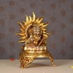 9.5 Inch Brass Hanuman Idol Bust - Pure Brass Sculpture, Embodiment of Strength & Devotion