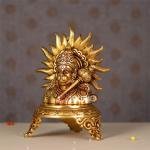 9.5 Inch Brass Hanuman Idol Bust - Pure Brass Sculpture, Embodiment of Strength & Devotion