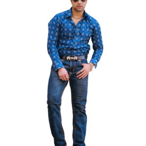 Sanganeri Printed Navy Blue Cotton Shirt - Premium Heritage Professional | Jaipurio