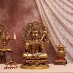 18" Pure Brass Blessing Hanuman Idol | Majestic Temple Murti | Divine Grace Statue