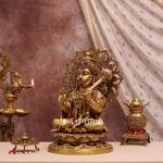 18" Pure Brass Blessing Hanuman Idol | Majestic Temple Murti | Divine Grace Statue