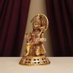 11" Pure Brass Blessing Hanuman Idol | Sacred Temple Murti | Divine Grace Statue