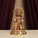 11" Pure Brass Blessing Hanuman Idol | Sacred Temple Murti | Divine Grace Statue