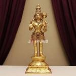 16" Pure Brass Blessing Hanuman Idol | Sacred Temple Murti | Divine Grace Statue