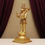 16" Pure Brass Blessing Hanuman Idol | Sacred Temple Murti | Divine Grace Statue