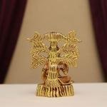 5.5" Pure Brass Meditation Hanuman Idol | Sacred Tree Background | Divine Grace Statue