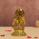 7.7" Pure Brass Blessing Hanuman Idol | Sacred Temple Murti | Divine Grace Statue