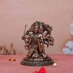 4.5" Pure Brass Panchmukhi Hanuman Idol | Five-Faced Divine Murti | Sacred Grace Statue